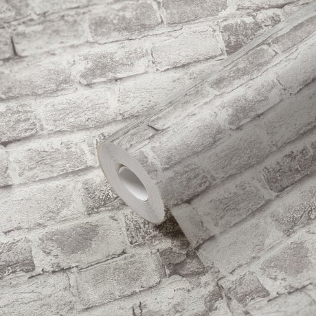 Galerie BB51118 Grey White Brickshire Residents Motif - Eade's Wallpaper
