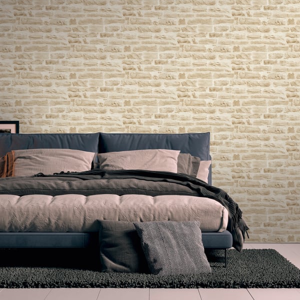 Galerie BB51128 Beige Cream Rocky Retreat Motif - Eade's Wallpaper