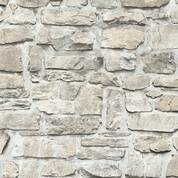 Galerie BB51130 Beige Grey Stone Symphony Motif - Eade's Wallpaper