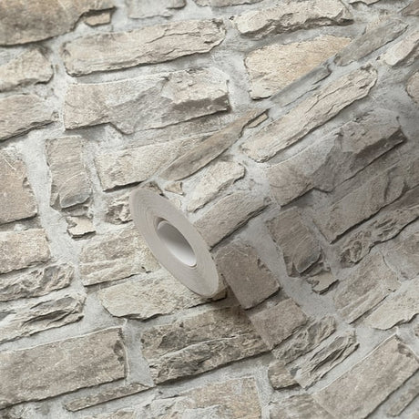 Galerie BB51130 Beige Grey Stone Symphony Motif - Eade's Wallpaper