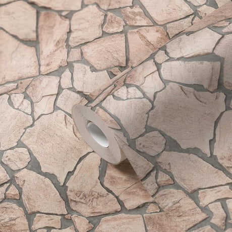 Galerie BB51137 Beige Brown Grey Claystone Cottage Motif - Eade's Wallpaper