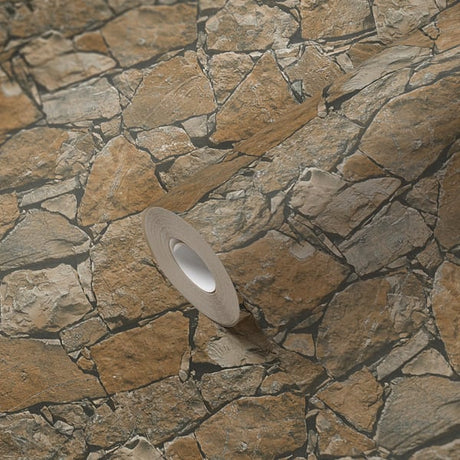 Galerie BB51138 Beige Brown Black Claystone Cottage Motif - Eade's Wallpaper