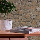 Galerie BB51138 Beige Brown Black Claystone Cottage Motif - Eade's Wallpaper