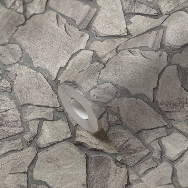 Galerie BB51140 Grey Petrified Paradise Motif - Eade's Wallpaper