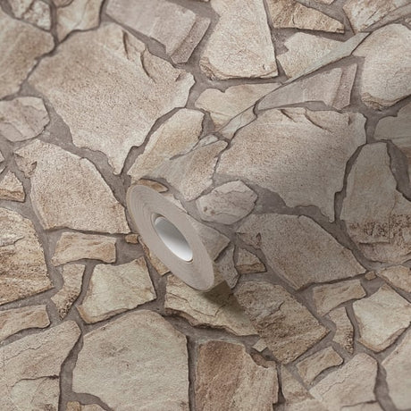 Galerie BB51142 Beige Cream Grey Claystone Cottage Motif - Eade's Wallpaper