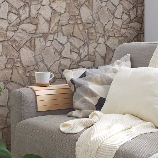 Galerie BB51142 Beige Cream Grey Claystone Cottage Motif - Eade's Wallpaper