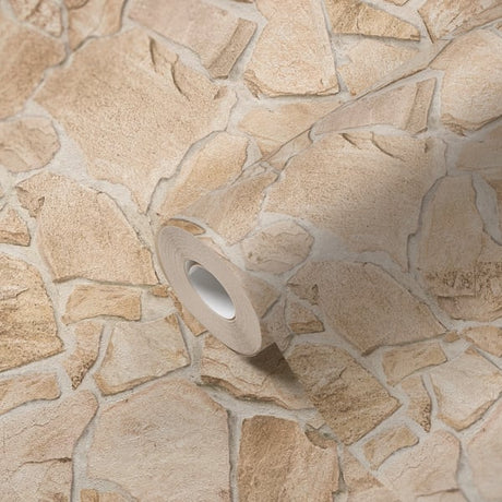 Galerie BB51144 Beige Cream Claystone Cottage Motif - Eade's Wallpaper
