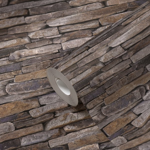 Galerie BB51145 Beige Brown Yellow Rocky Retreat Motif - Eade's Wallpaper