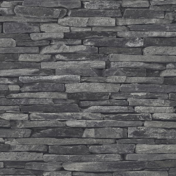 Galerie BB51146 Grey Black Rocky Retreat Motif - Eade's Wallpaper