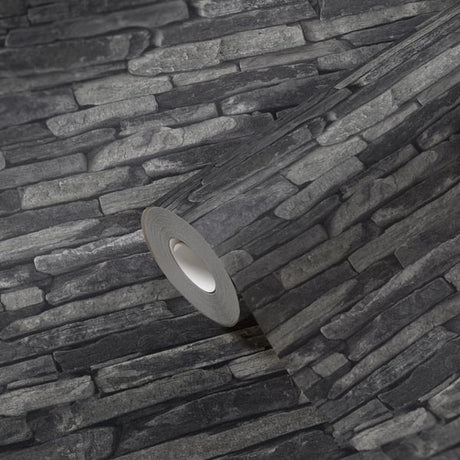 Galerie BB51146 Grey Black Rocky Retreat Motif - Eade's Wallpaper