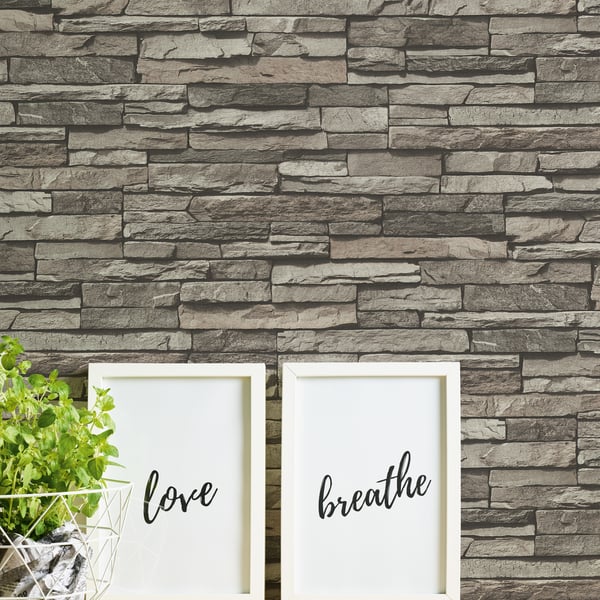 Galerie BB51148 Cream Grey Black Graceful Granite Motif - Eade's Wallpaper