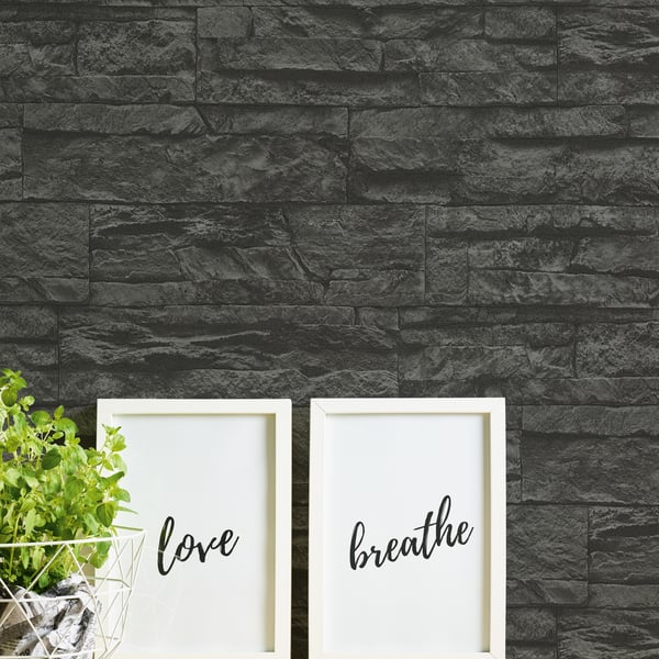 Galerie BB51153 Grey Black Graceful Granite Motif - Eade's Wallpaper