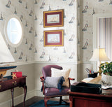 Chesapeake BBC16174 Mapped Blue Charts Wallpaper Wallpaper