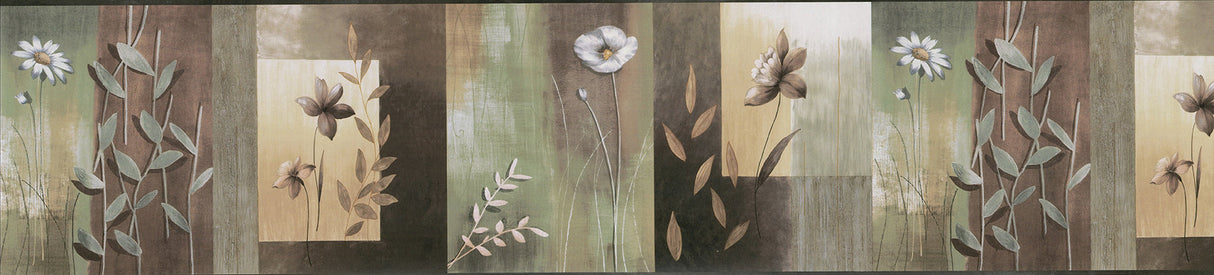Chesapeake BBC24624B Bonnard Olive Floral Color Block Border
