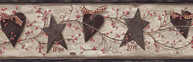 Chesapeake BBC44531B Chrissy Blue Faith Love Trail Border