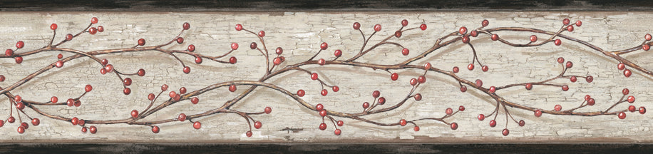 Chesapeake BBC44611B Pennsylvania Blue Winterberry Branches Trail Border