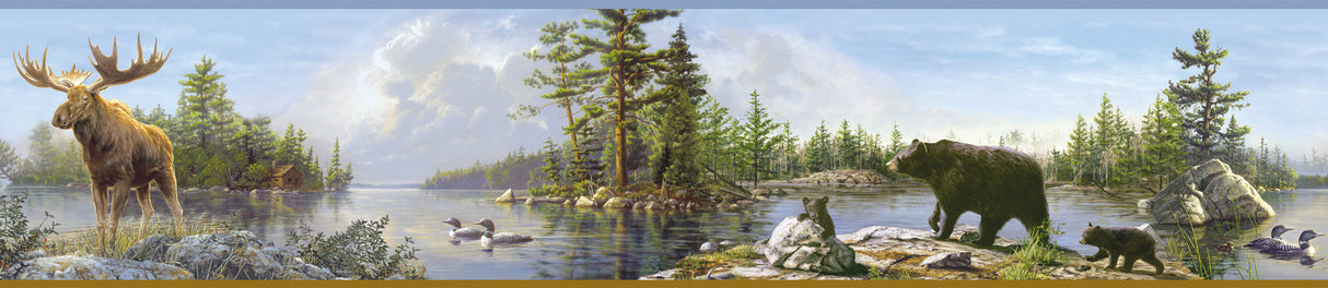 Chesapeake BBC48541B Fresca Blue Moose Lake Portrait Border
