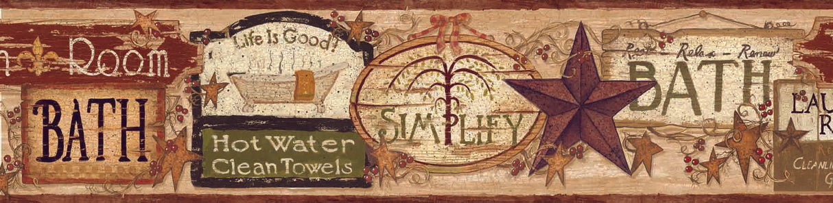 Chesapeake BBC65342B Latrine Red Good Life Signs Border