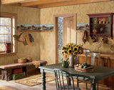 Chesapeake BBC66382 Sandalwood Sand Stencil Starburst Toss Wallpaper Wallpaper