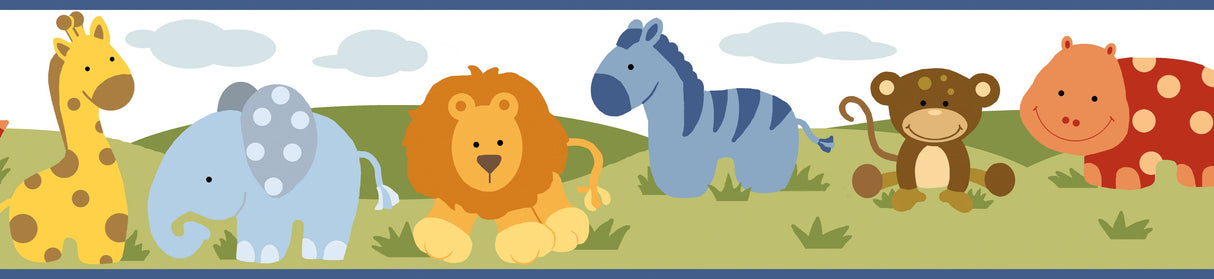 Chesapeake BBC94181B Simba White Jungle Safari Cartoons Border