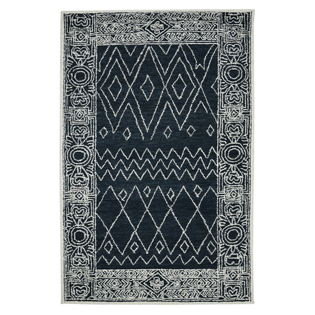 Amer Rugs BER-6 Berlin Farmhouse Geometric /White Area Rug