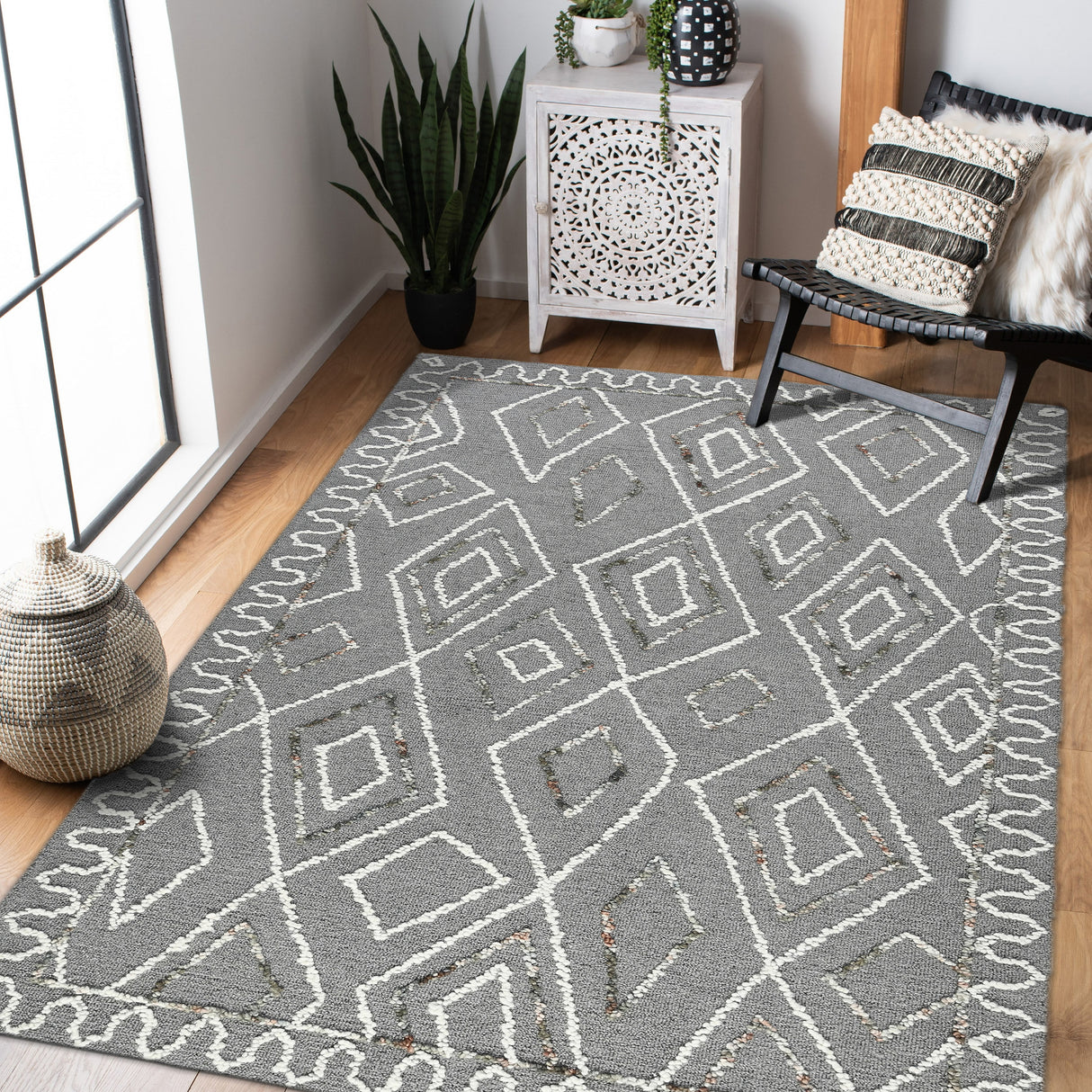 Amer Rugs BER-8 Berlin Farmhouse Geometric Area Rug