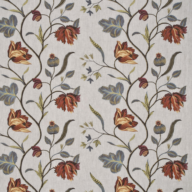 G P & J BAKER BF10345.2.0 TULIP TREE LINEN PIMENTO Fabric - Eade's Wallpaper