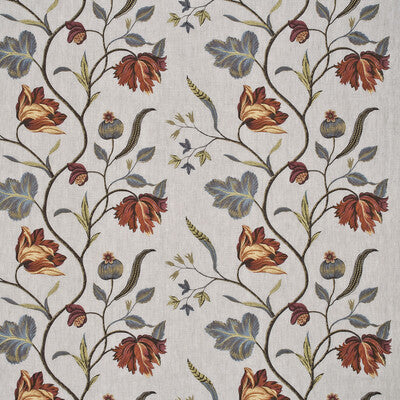 G P & J BAKER BF10345.2.0 TULIP TREE LINEN PIMENTO Fabric - Eade's Wallpaper