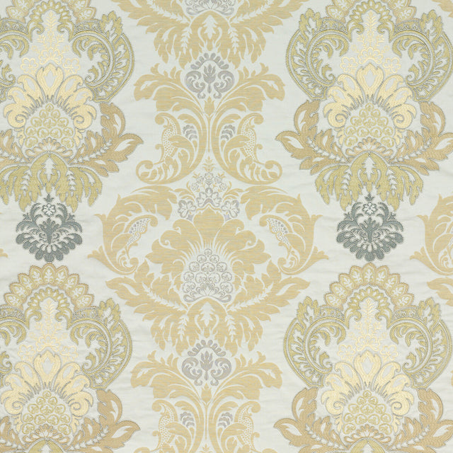 G P & J BAKER BF10509.3.0 WATERFORD DAMASK BRONZE/NATURAL Fabric - Eade's Wallpaper