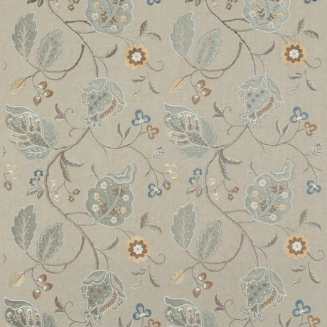 G P & J BAKER BF10531.3.0 CALTHORPE AQUA Fabric - Eade's Wallpaper