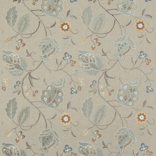 G P & J BAKER BF10531.3.0 CALTHORPE AQUA Fabric - Eade's Wallpaper