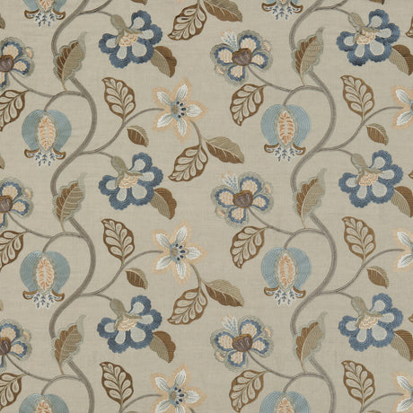 G P & J BAKER BF10532.1.0 ELVASTON INDIGO Fabric - Eade's Wallpaper