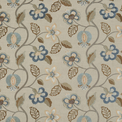 G P & J BAKER BF10532.1.0 ELVASTON INDIGO Fabric - Eade's Wallpaper