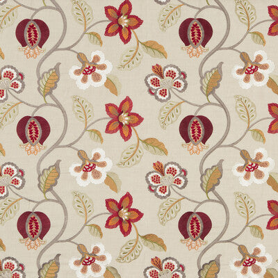 G P & J BAKER BF10532.6.0 ELVASTON RED/IVORY Fabric - Eade's Wallpaper