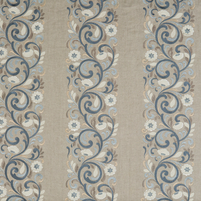 G P & J BAKER BF10538.1.0 LANGDALE INDIGO/SLATE Fabric - Eade's Wallpaper