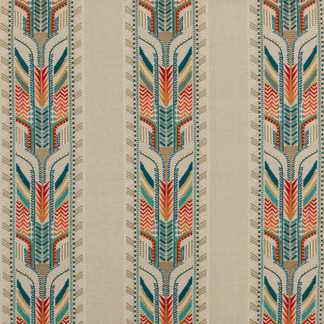 G P & J BAKER BF10720.1.0 TREBIZOND TEAL Fabric - Eade's Wallpaper