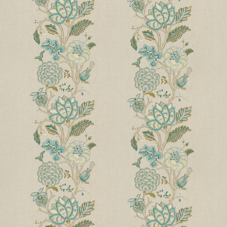 G P & J BAKER BF10732.1.0 BERENIKE PEACOCK Fabric - Eade's Wallpaper