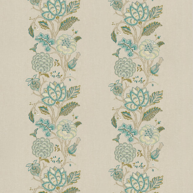 G P & J BAKER BF10732.1.0 BERENIKE PEACOCK Fabric - Eade's Wallpaper