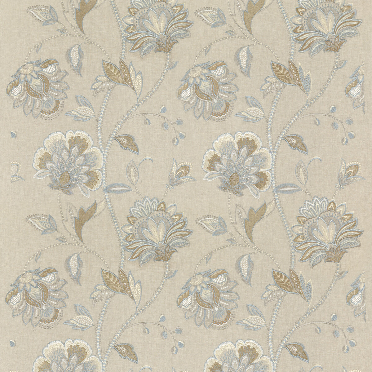 G P & J BAKER BF10762.3.0 ORMESBY SOFT BLUE Fabric - Eade's Wallpaper