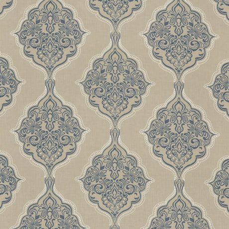 G P & J BAKER BF10767.2.0 MONTACUTE INDIGO Fabric - Eade's Wallpaper