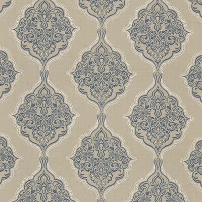 G P & J BAKER BF10767.2.0 MONTACUTE INDIGO Fabric - Eade's Wallpaper