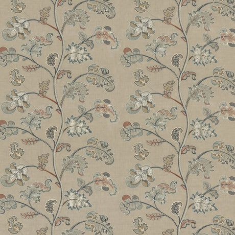G P & J BAKER BF10769.2.0 ALDERWOOD TEAL Fabric - Eade's Wallpaper