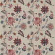 G P & J BAKER BF10784.1.0 BAKER'S INDIENNE EMBROIDERY INDIGO/RED Fabric - Eade's Wallpaper