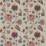 G P & J BAKER BF10784.1.0 BAKER'S INDIENNE EMBROIDERY INDIGO/RED Fabric - Eade's Wallpaper