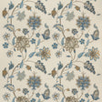 G P & J BAKER BF10784.3.0 BAKER'S INDIENNE EMBROIDERY SOFT BLUE Fabric - Eade's Wallpaper
