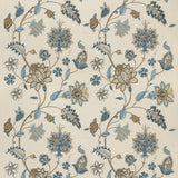G P & J BAKER BF10784.3.0 BAKER'S INDIENNE EMBROIDERY SOFT BLUE Fabric - Eade's Wallpaper