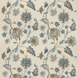 G P & J BAKER BF10784.3.0 BAKER'S INDIENNE EMBROIDERY SOFT BLUE Fabric - Eade's Wallpaper