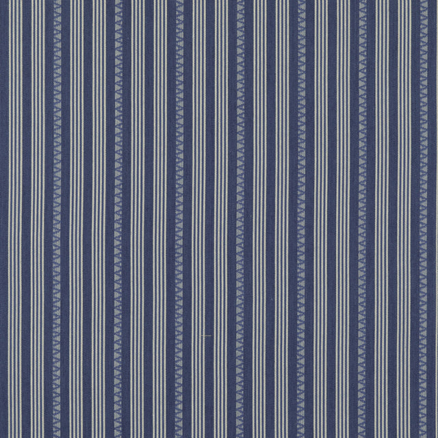 G P & J BAKER BF10911.1.0 KILIM STRIPE BLUE Fabric - Eade's Wallpaper