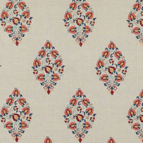 G P & J BAKER BF10923.1.0 WOOTON RED/BLUE Fabric - Eade's Wallpaper