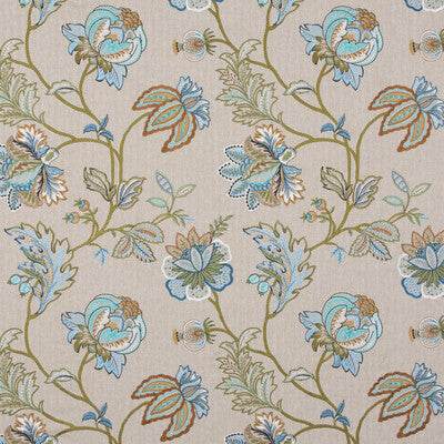 G P & J BAKER BF10942.2.0 AGRA TEAL Fabric - Eade's Wallpaper